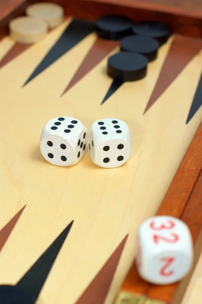 stock image Backgammon board and dice