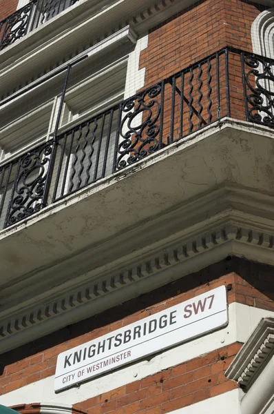 Knightsbridge πινακίδα — Φωτογραφία Αρχείου