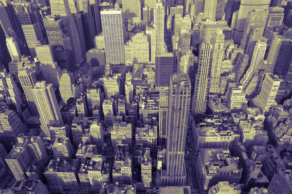 The Manhattan Skyline of NYC in duotone