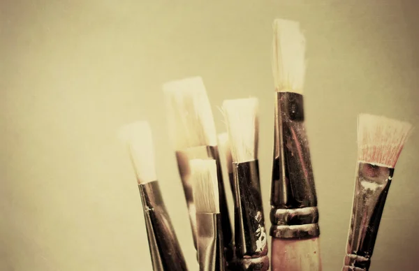 Paint brushes with texture applied and c — Stock Photo, Image