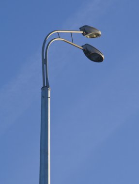 Two grey street lamppost clipart