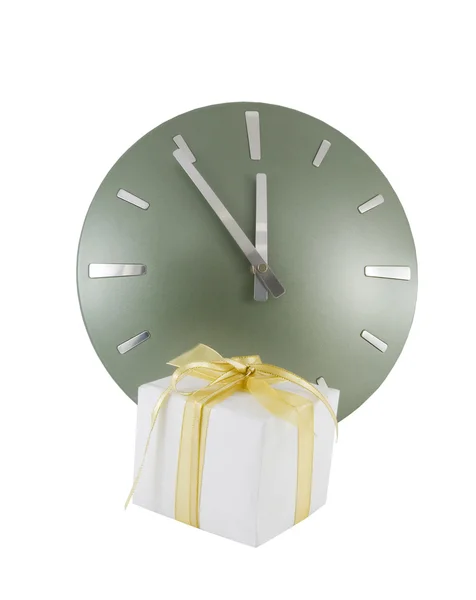 Horloge avec boîte cadeau — Photo