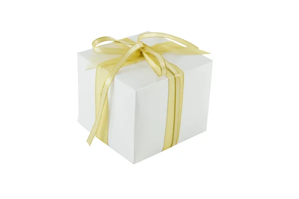 Bílá dárková krabice — Stock fotografie