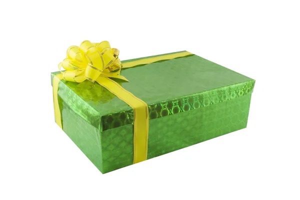 Grön presentförpackning — Stockfoto