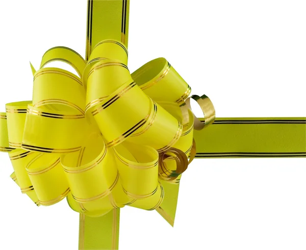 Yellow holiday bow — Stock Photo, Image
