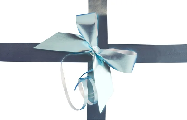 Silver holiday bow — Stock Photo, Image