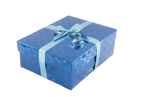 Blå presentförpackning — Stockfoto