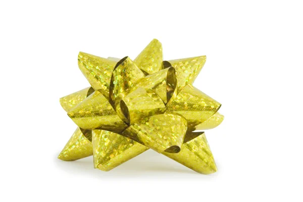 Yellow holiday bow — Stock Photo, Image