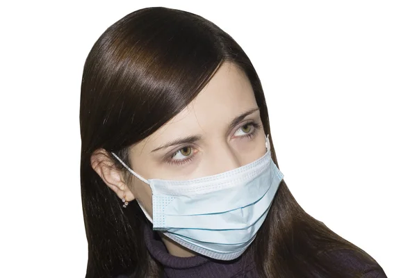 Young woman wearing protective mask — Stock Photo, Image