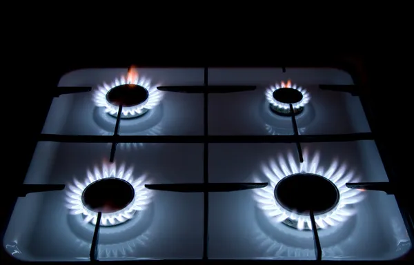 Flames of gas stove — Stock Photo, Image