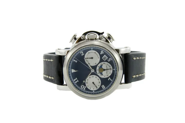 Багатий срібний хронограф годинник — стокове фото