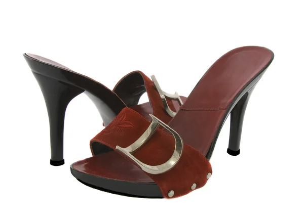 빨간색 여성 높은 뒤꿈치 신발 — 스톡 사진