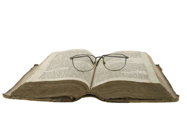 Vintage livro aberto bíblia aberta — Fotografia de Stock