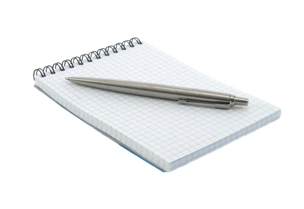 Noutbook e caneta — Fotografia de Stock