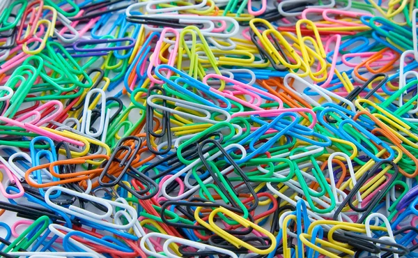 Colorful paper clips background — Stock Photo, Image