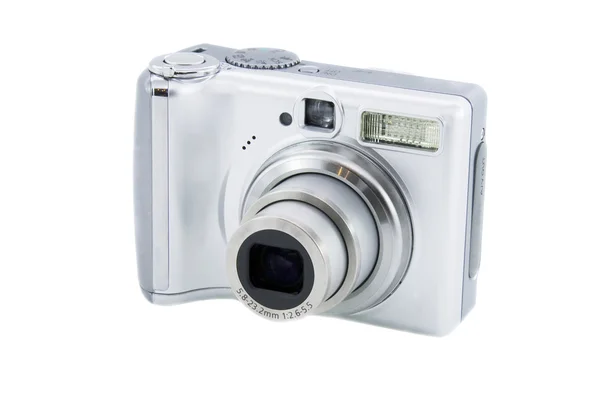 Silver digital camera — Stock Photo, Image