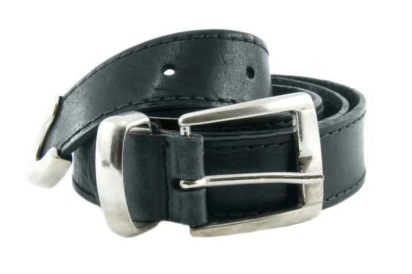 Leather black belt — Stock Photo, Image