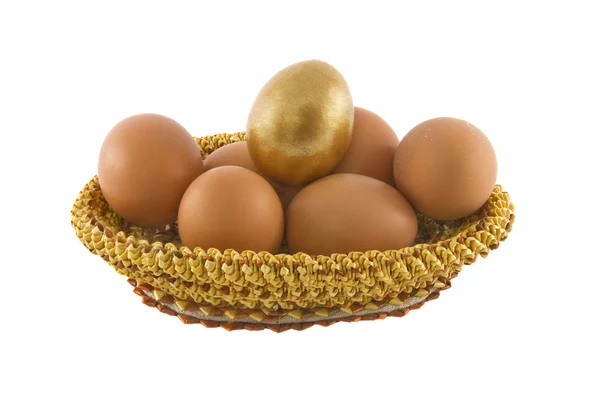 Vele landelijke verse eieren — Stockfoto
