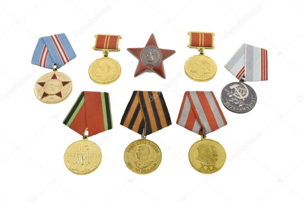 The medals of soviet heroes