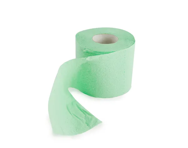Rolo verde de papel higiénico — Fotografia de Stock