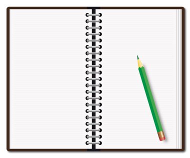 Diary with the pencil clipart