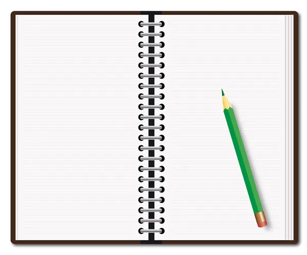 Tagebuch mit dem Bleistift — Stockvektor