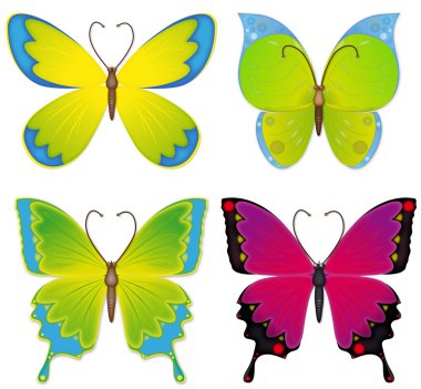 Set of butterflies clipart