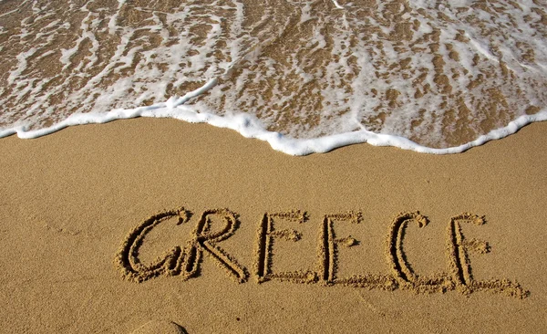 砂 - ギリシャの碑文. — ストック写真