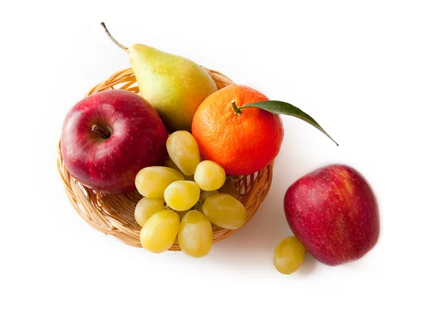Owoce - jabłka, winogrona, mandarynki — Zdjęcie stockowe