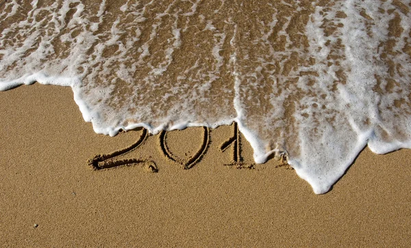 2011 - The inscription on the sand — Stock Photo, Image
