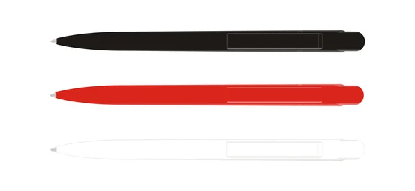 Długopis czarny czerwony — Wektor stockowy
