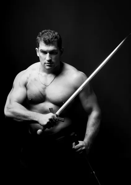 Model with a sword — Stock Photo, Image