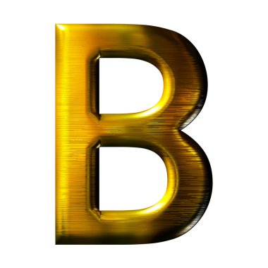 3D golden letter isolated clipart