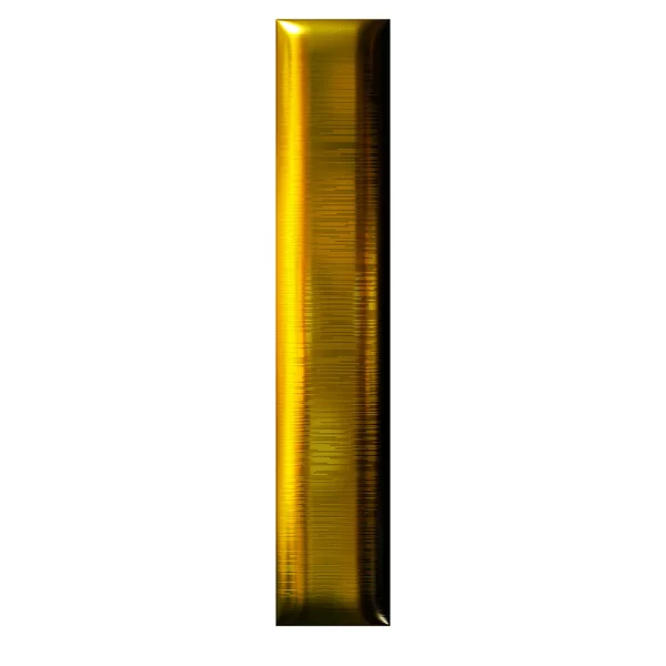 3d altın küçük büyük harf izole — Stok fotoğraf