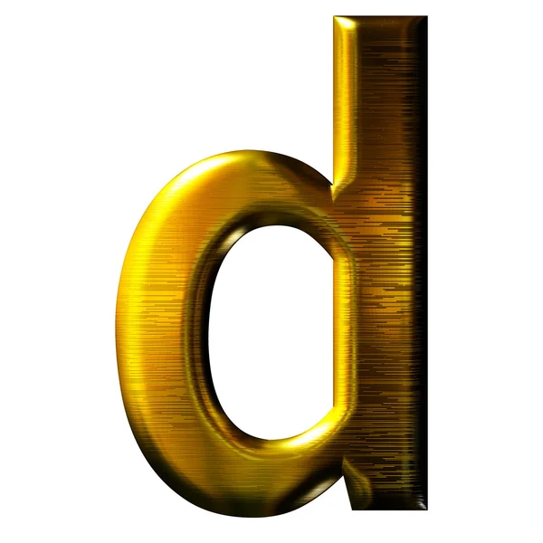 3D or petite lettre majuscule isolée — Photo