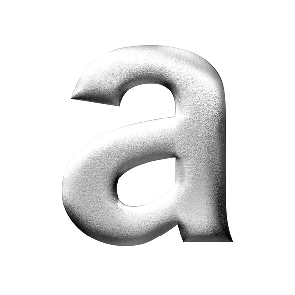 3D srebro mała duża litera izolowane — Zdjęcie stockowe