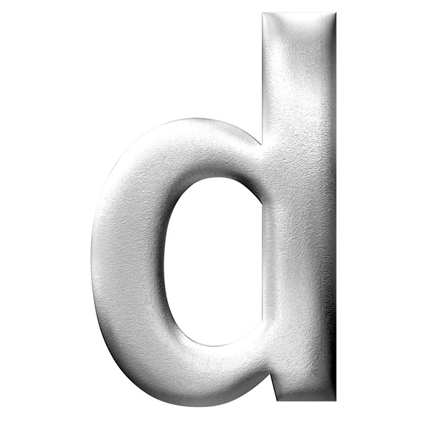 3D ασημένιο μικρό κεφαλαίο γράμμα απομονωμένο — Φωτογραφία Αρχείου