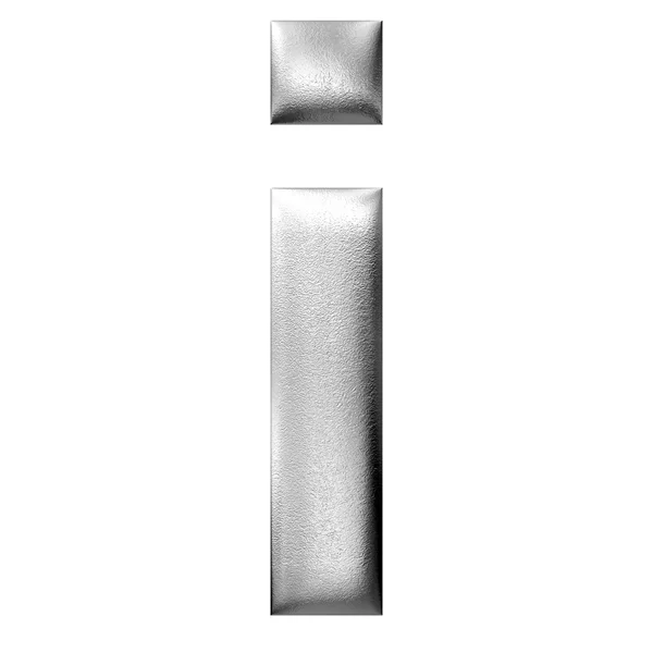 3D argento piccola lettera maiuscola isolato — Foto Stock