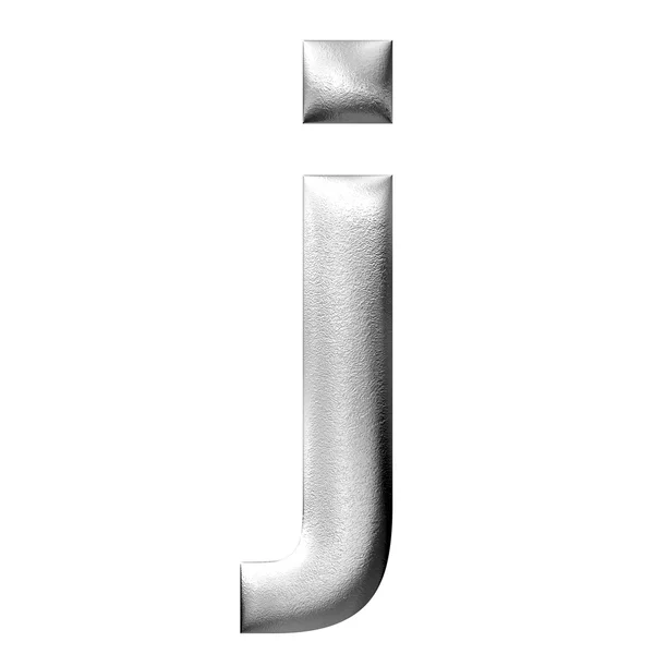 3D argent petite lettre majuscule isolée — Photo