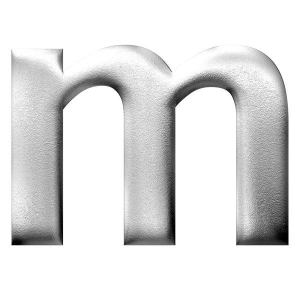 3D prata pequena letra maiúscula isolada — Fotografia de Stock