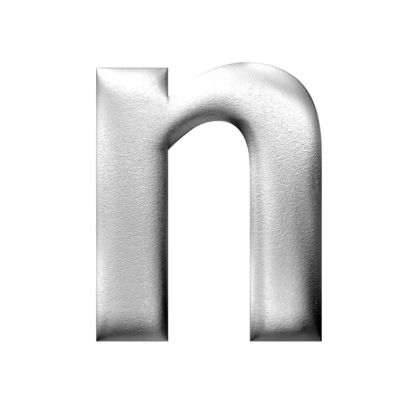 3D stříbrné malé velké písmeno izolované — Stock fotografie
