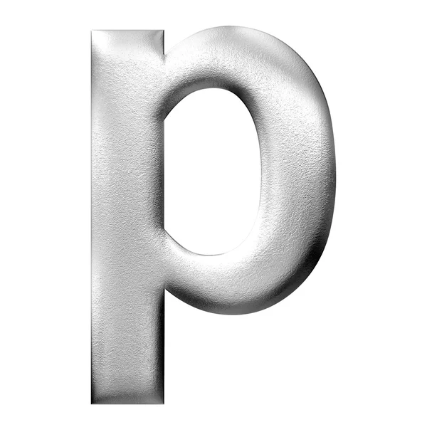 3D срібна маленька велика літера ізольована — стокове фото