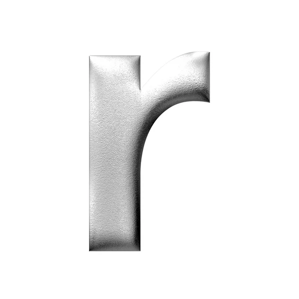 3D gümüş küçük büyük harf izole — Stok fotoğraf