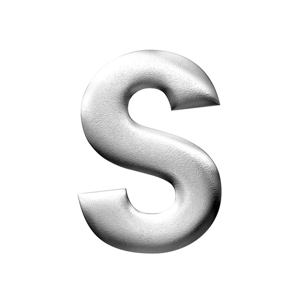 3D plata letra mayúscula pequeña aislada — Foto de Stock