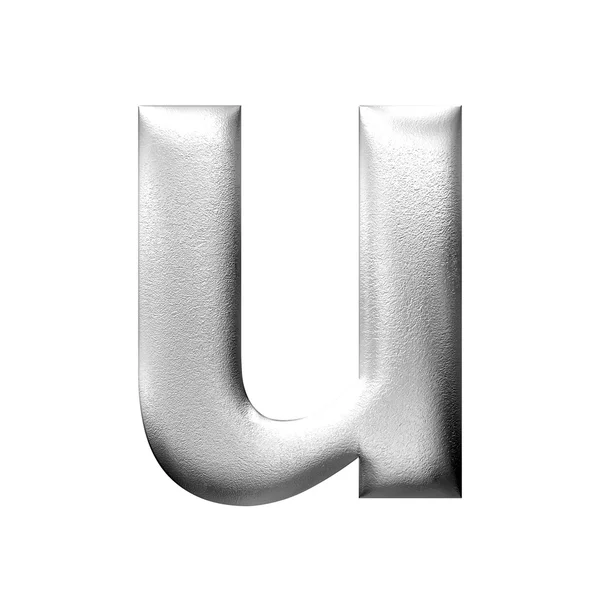 3D prata pequena letra maiúscula isolada — Fotografia de Stock