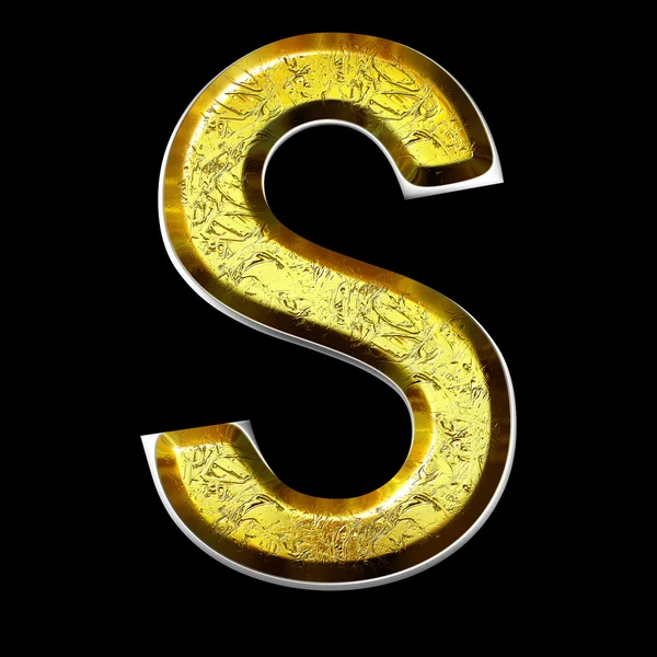 3D pahalı altın çizilmiş mektup — Stok fotoğraf