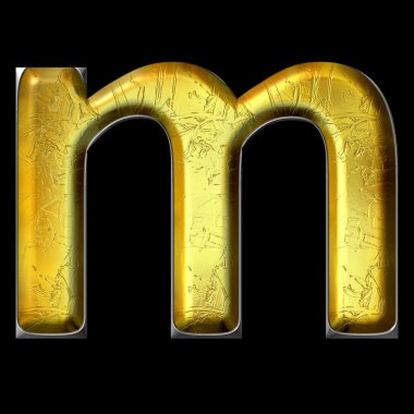 Expensive gold scratched small letter clipart