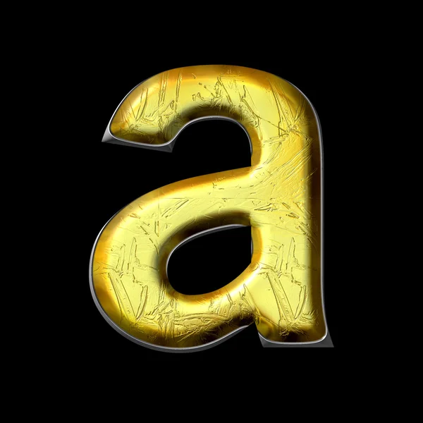 Drogie złota porysowany mała litera — Zdjęcie stockowe