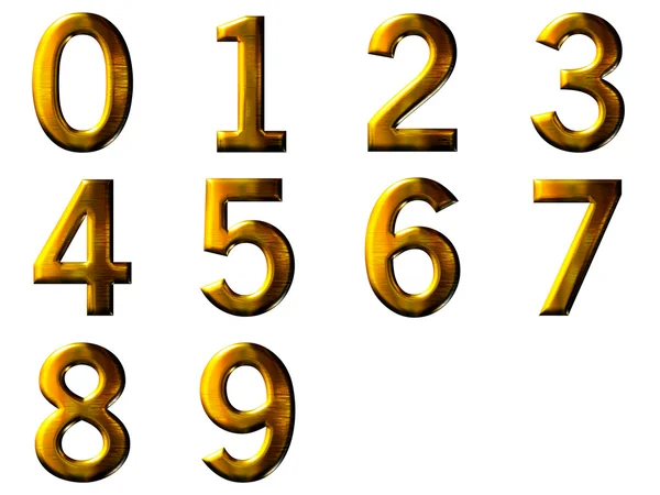 3D-Gouden cijfers instellen — Stockfoto