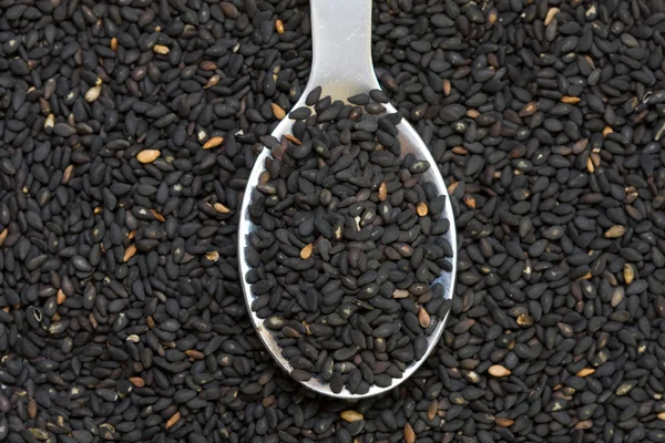 Schwarzer Sesam — Stockfoto